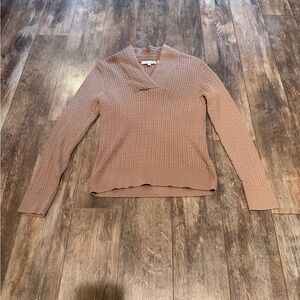 Pria Elegant Cowl Neck Sweater in Warm Tan